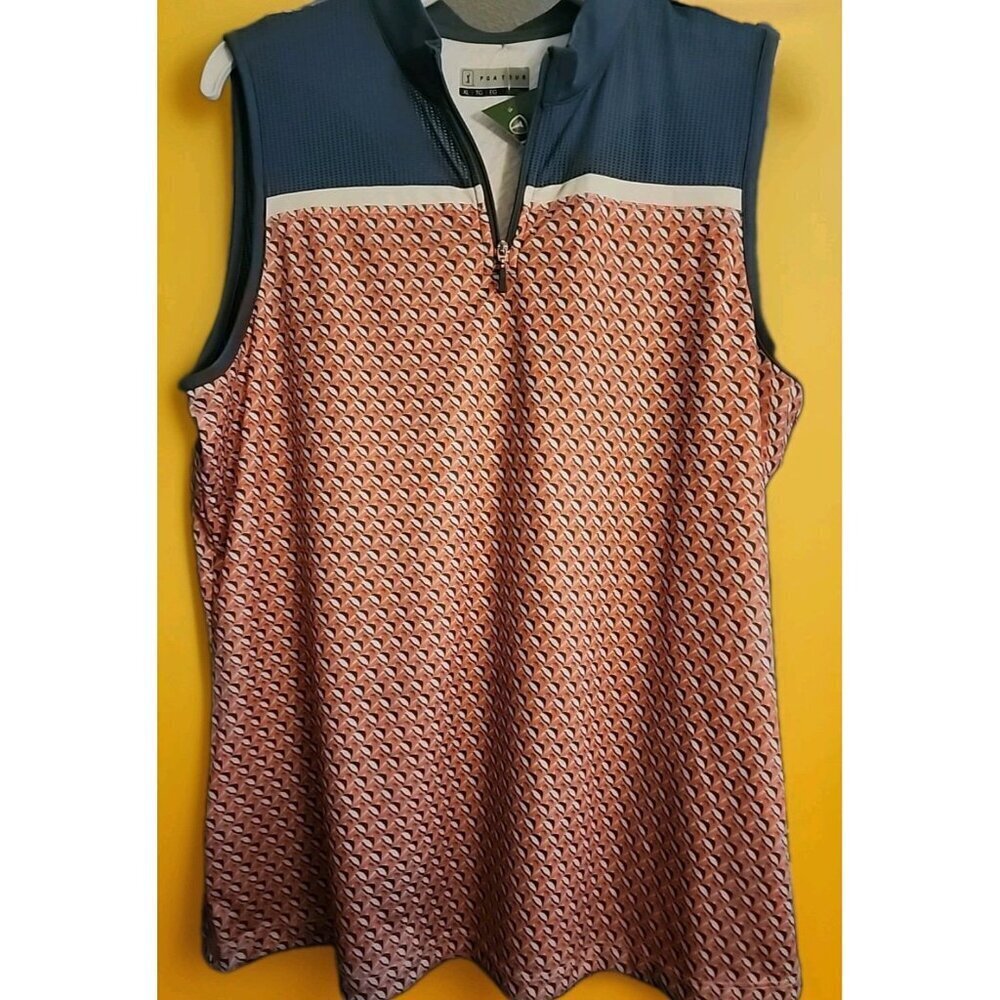 PGA TOUR Women's Fish Geo Sleeveless Racerback Tank Top XL‎ NWT A97 Excellent